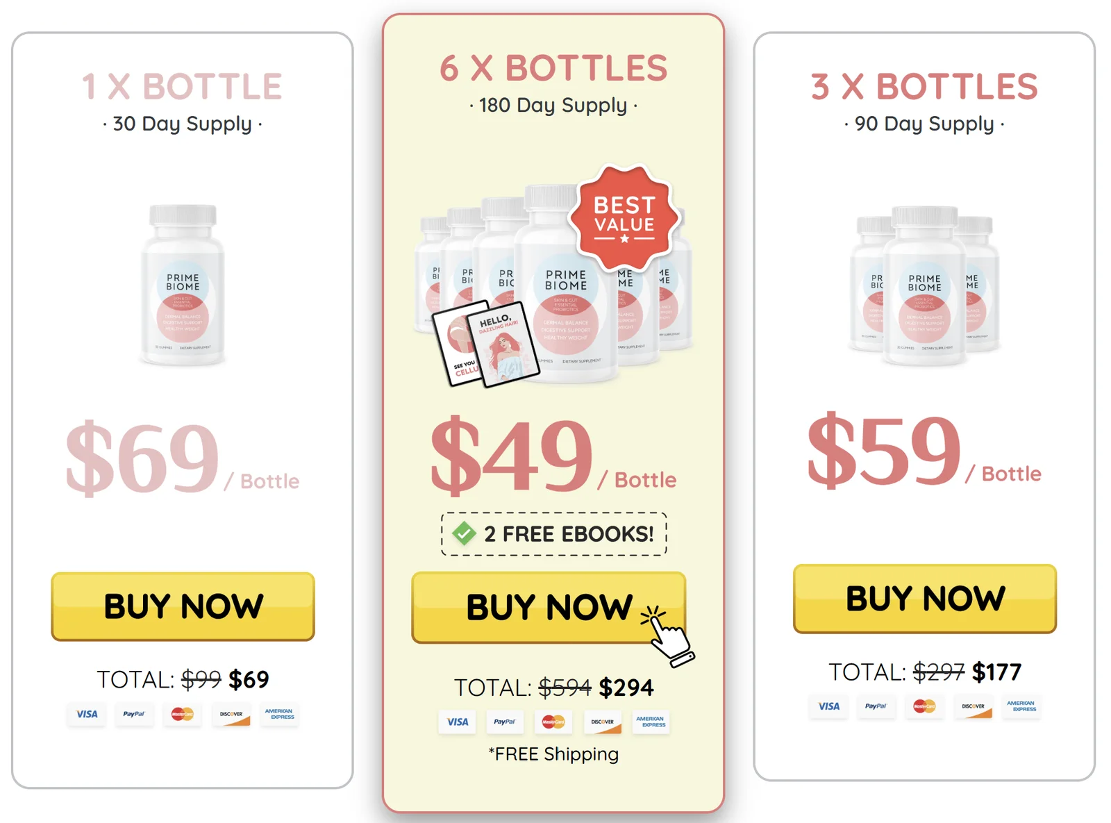 Primebiome pricing label